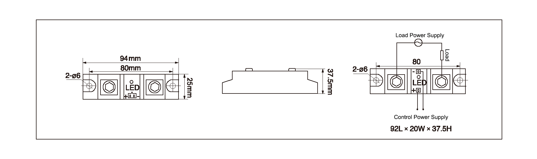 Dimension and circuit diagram - MGR H12 series