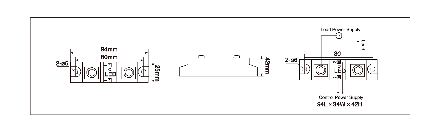 Dimension and circuit diagram - MGR AH12 series