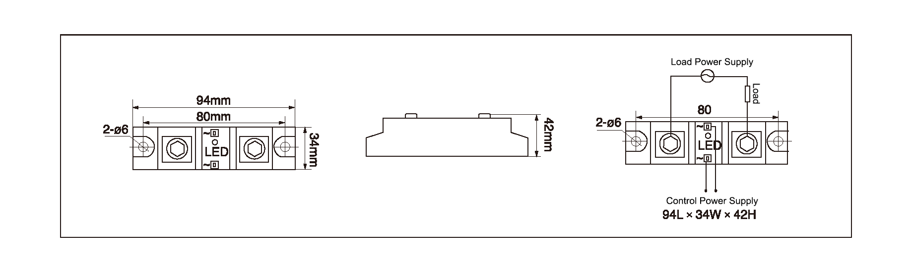 Dimension and circuit diagram - MGR AH12 series