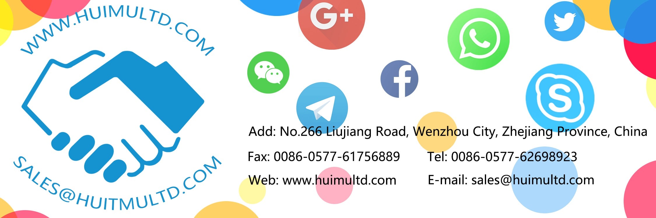 HUIMU Industrial specializes in providing industrial control products (such as Solid State Relays) and solutions, and consists of two companies: HUIMU Trade and MGR. ADD: No.266 Liujiang Road, Wenzhou, Zhejiang, China, E-mail: sales@huimultd.com, WEB: www.huimultd.com, TEL: 0086-‭0577-62698923,‬ FAX:0086-0577-61756889