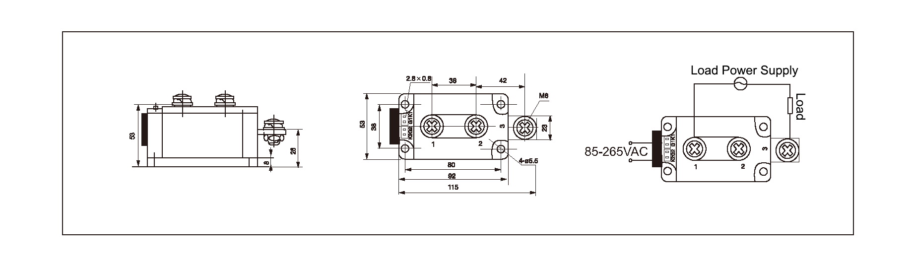 Dimension and circuit diagram - MGR AH12400Z series