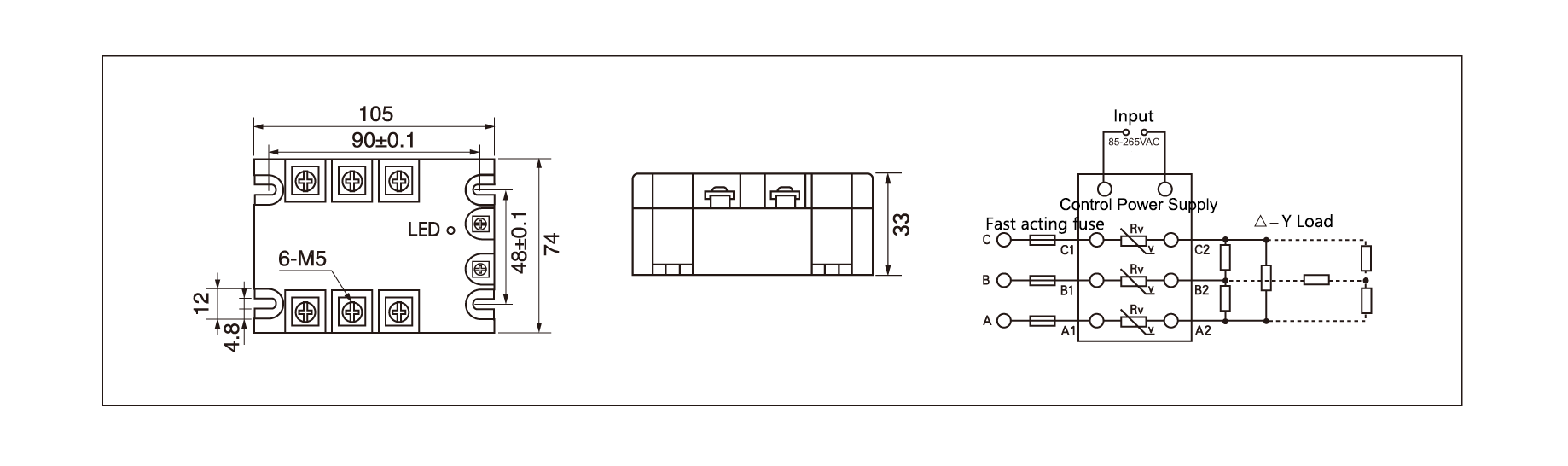 Dimensions,_3_phase_ac_to_ac_relay_wiring_diagram,_three_phase_ac_to_ac_solid_state_relay_schematic_of_mager_MGR_3A12025Z_three_phase_AC_to_AC_solid_state_relay│HUIMULTD
