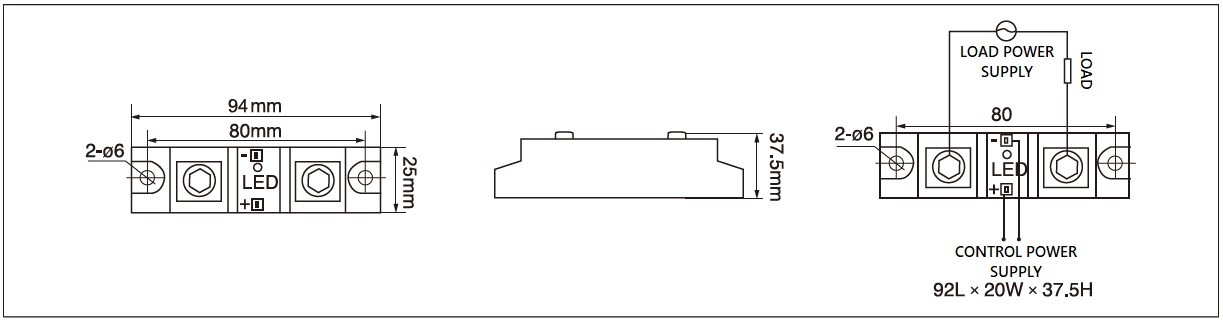 Dimension and circuit diagram - MGR H3 series