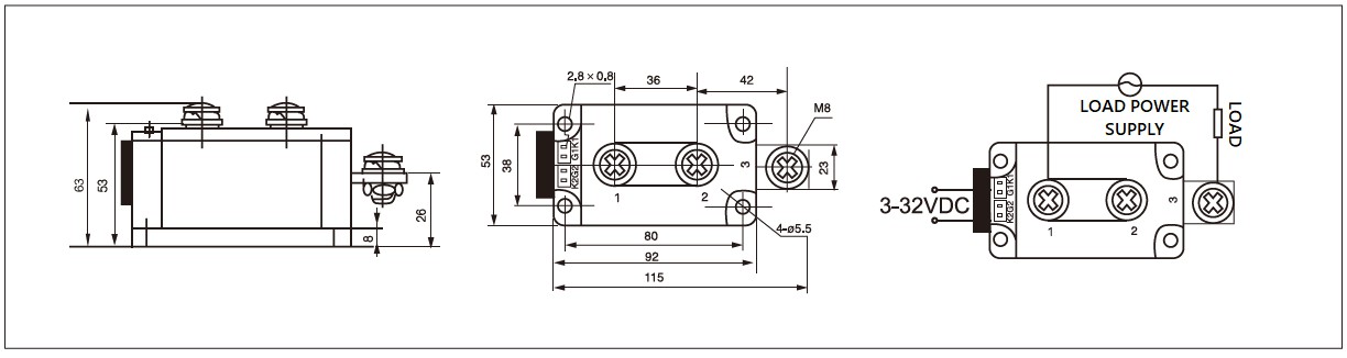 Dimension and circuit diagram - MGR H3400Z series