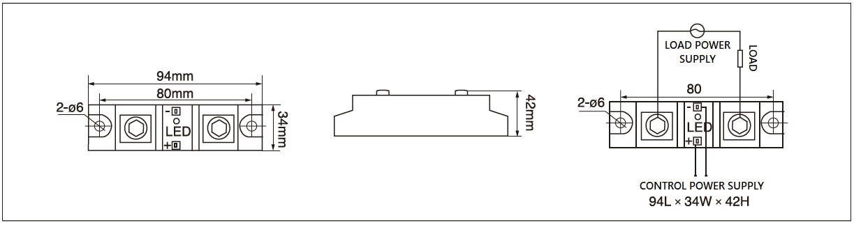 Dimension and circuit diagram - MGR H3 P series