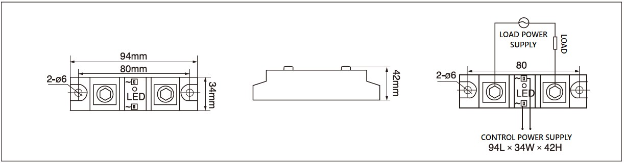 Dimension and circuit diagram - MGR AH3 series