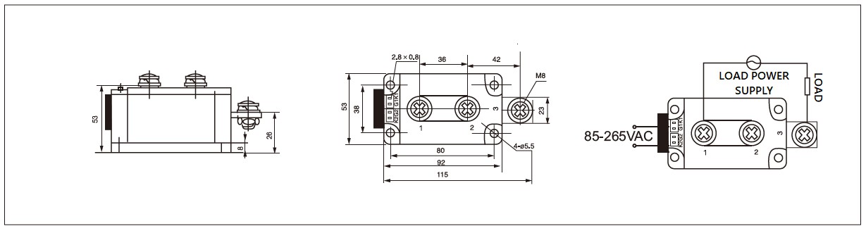 Dimension and circuit diagram - MGR AH3400Z series