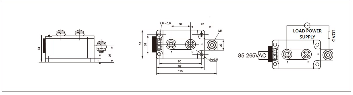 MGR-AH 系列 面板固态继电器 AC-AC, Ultra Large Current Diagram