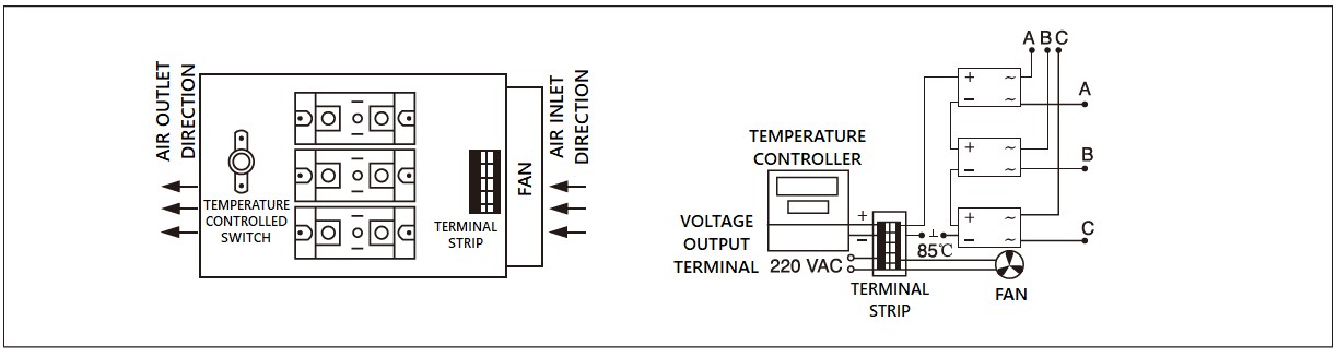 Dimension and circuit diagram - MGR H3 (3) series