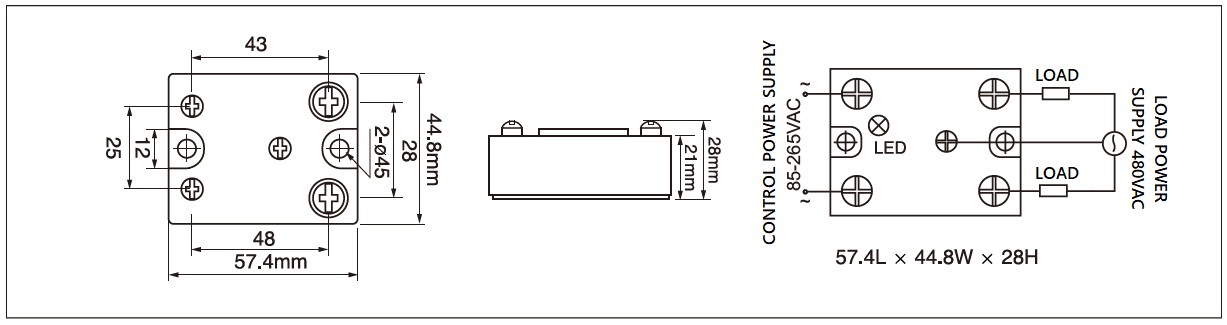 Dimension and circuit diagram - MGR 1AKB series