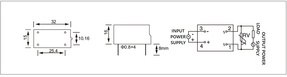 Dimension and circuit diagram - JGX (F) series