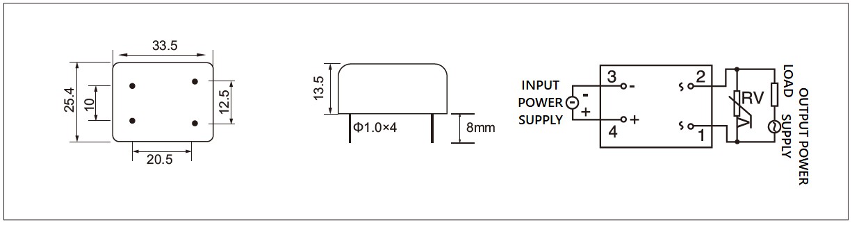 Dimension and circuit diagram - JGX (F) series