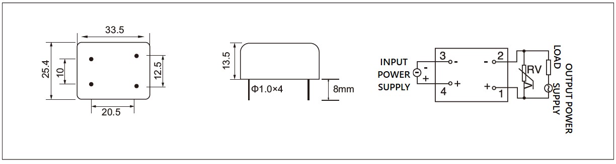 Dimension and circuit diagram - JGX (FA) series
