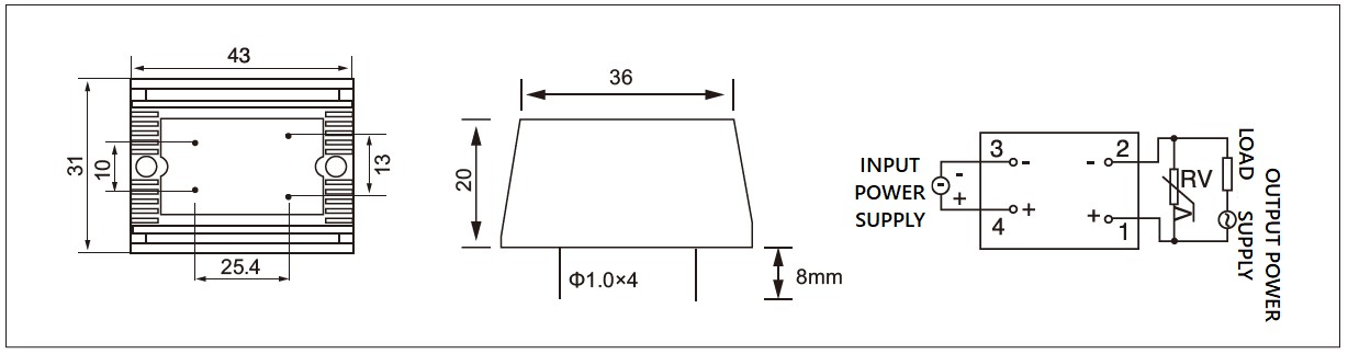 Dimensions,_circuit_wiring_diagram,_pcb_mount_solid_state_relay_schematic_of_mager_JGX_8FA_S_pcb_mounting_DC_solid_state_relay│HUIMULTD
