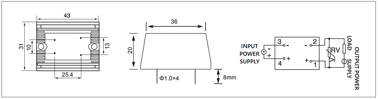 Dimension and circuit diagram - JGX (FA) (S) series