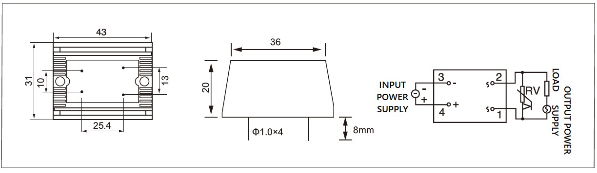 Dimension and circuit diagram - JGX (F) (S) series