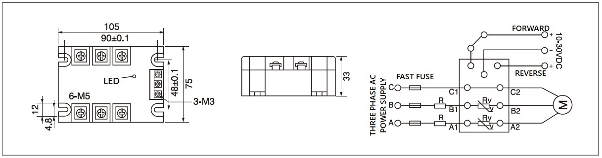 MGR-3M Series Electrical Motor Controller Diagram