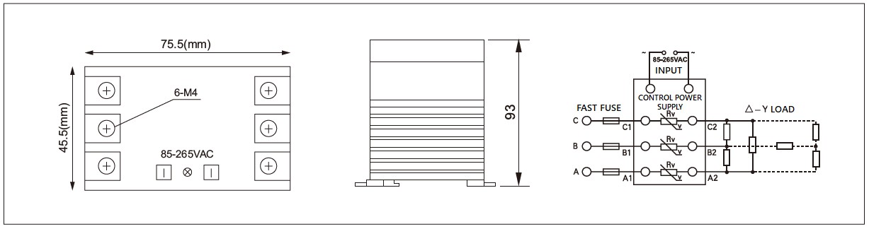 Dimension and circuit diagram - MGR 3X (A) series