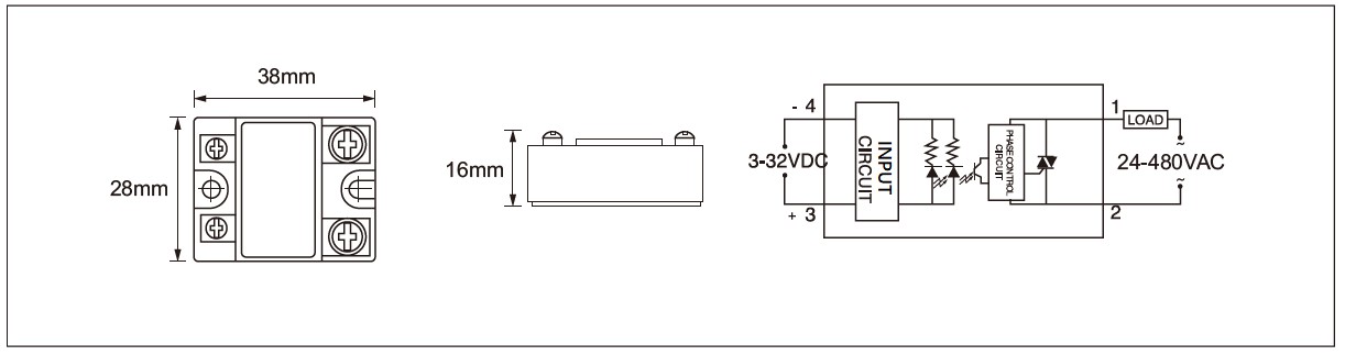 Dimension and circuit diagram - MGR 1X series