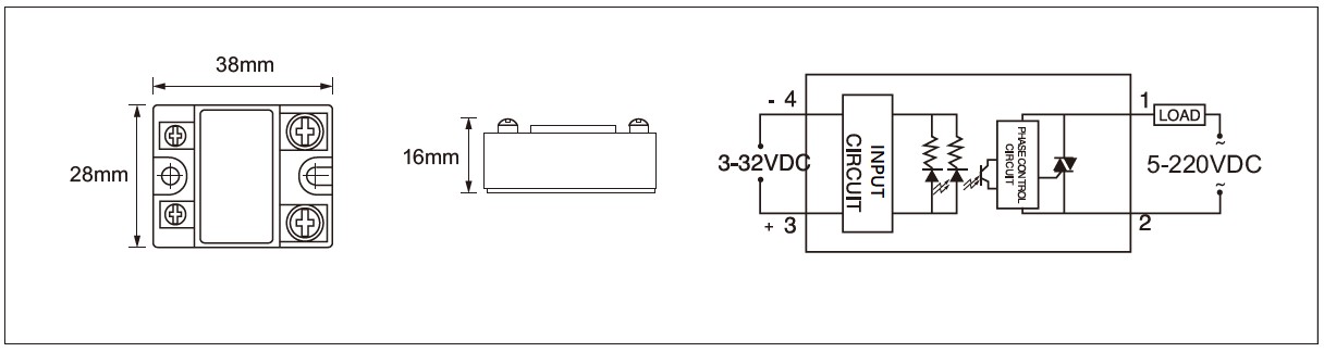 Dimension and circuit diagram - MGR (DD) series