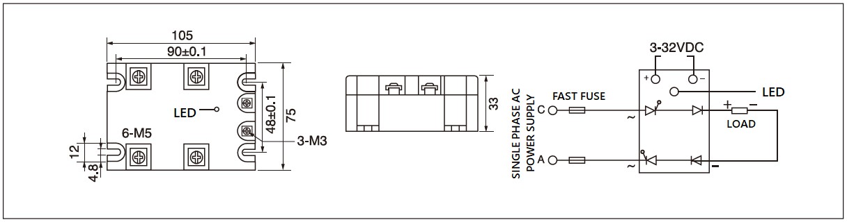 Dimension and circuit diagram - MGR ZK120 series