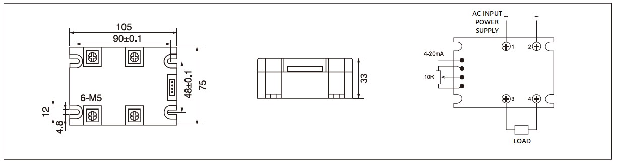 Dimension and circuit diagram - MGR DTY series