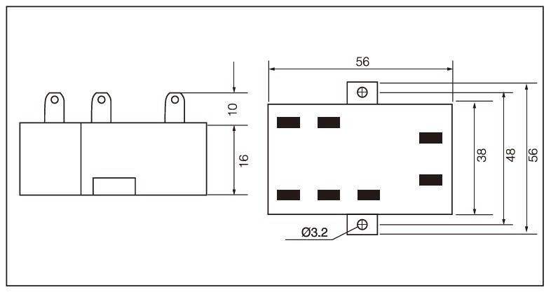 SSR-JKWK Series, PCB mount, Dimensions