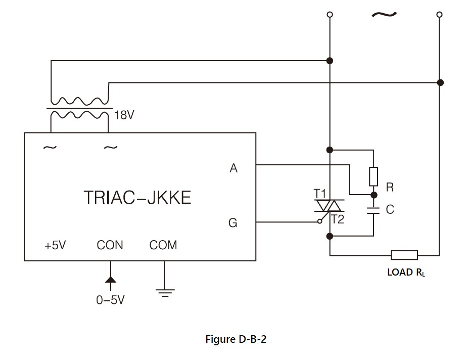 Wiring diagram - SCR JKK / TRIAC JKK series with RC circuit and TRIAC