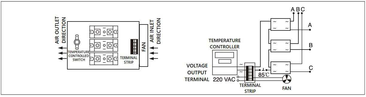 Dimension and circuit diagram - MGR AH12 (3) series