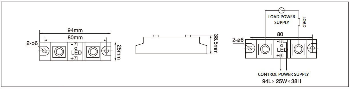 Dimension and circuit diagram - MGR H3 P series