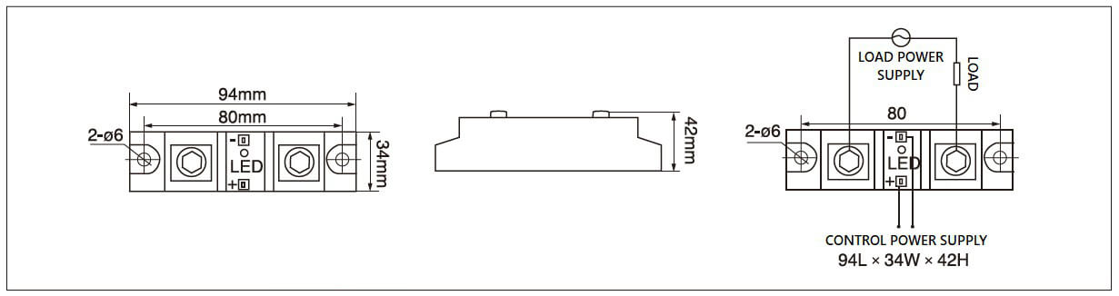 Dimension and circuit diagram - MGR H3 series