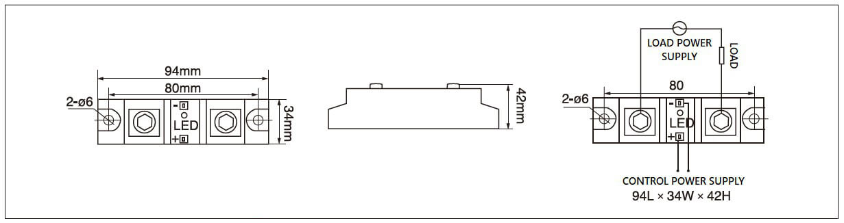 Dimension and circuit diagram - MGR H3200Z series