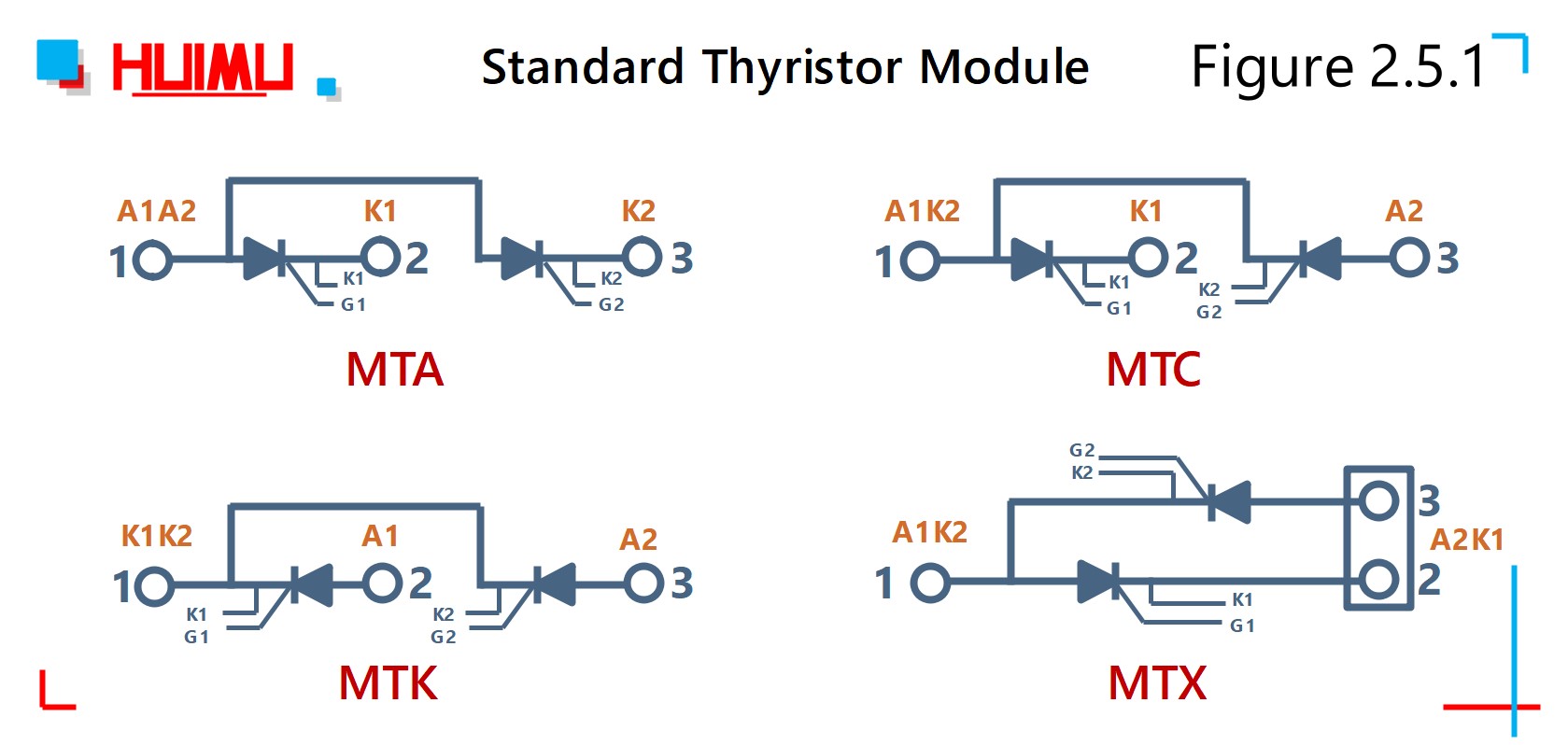 MGR mager standard diode thyristor module citcuit wiring diagram Wiring diagram of standard diode thyristor module