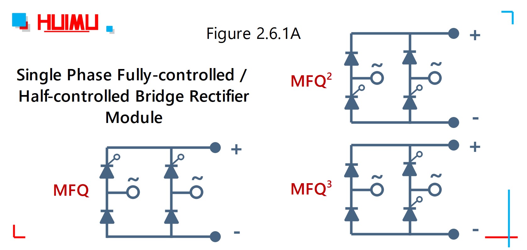 MGR mager MFQ seriese single phase fully-controlled / half-controlled bridge rectifier module citcuit wiring diagram Wiring diagram of MFQ series