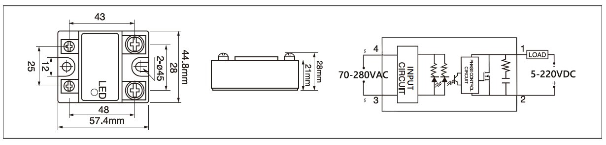 Dimensions,_circuit_wiring_diagram,_AC_to_DC_solid_state_relay_schematic_of_mager_MGR_1AD2225_AC_to_DC_solid_state_relay│HUIMULTD