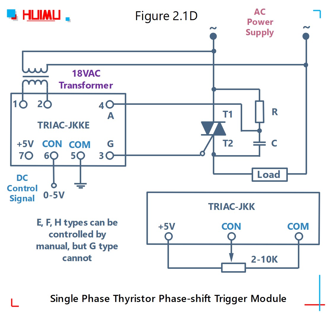 TRAIC-JKK circuit wiring diagram 1 (static dv/dt improved version)│HUIMULTD How to wire MGR mager TRAIC-JKK single phase thyristor phase-shift trigger module (static dv/dt improved version)? More detail via www.@huimultd.com