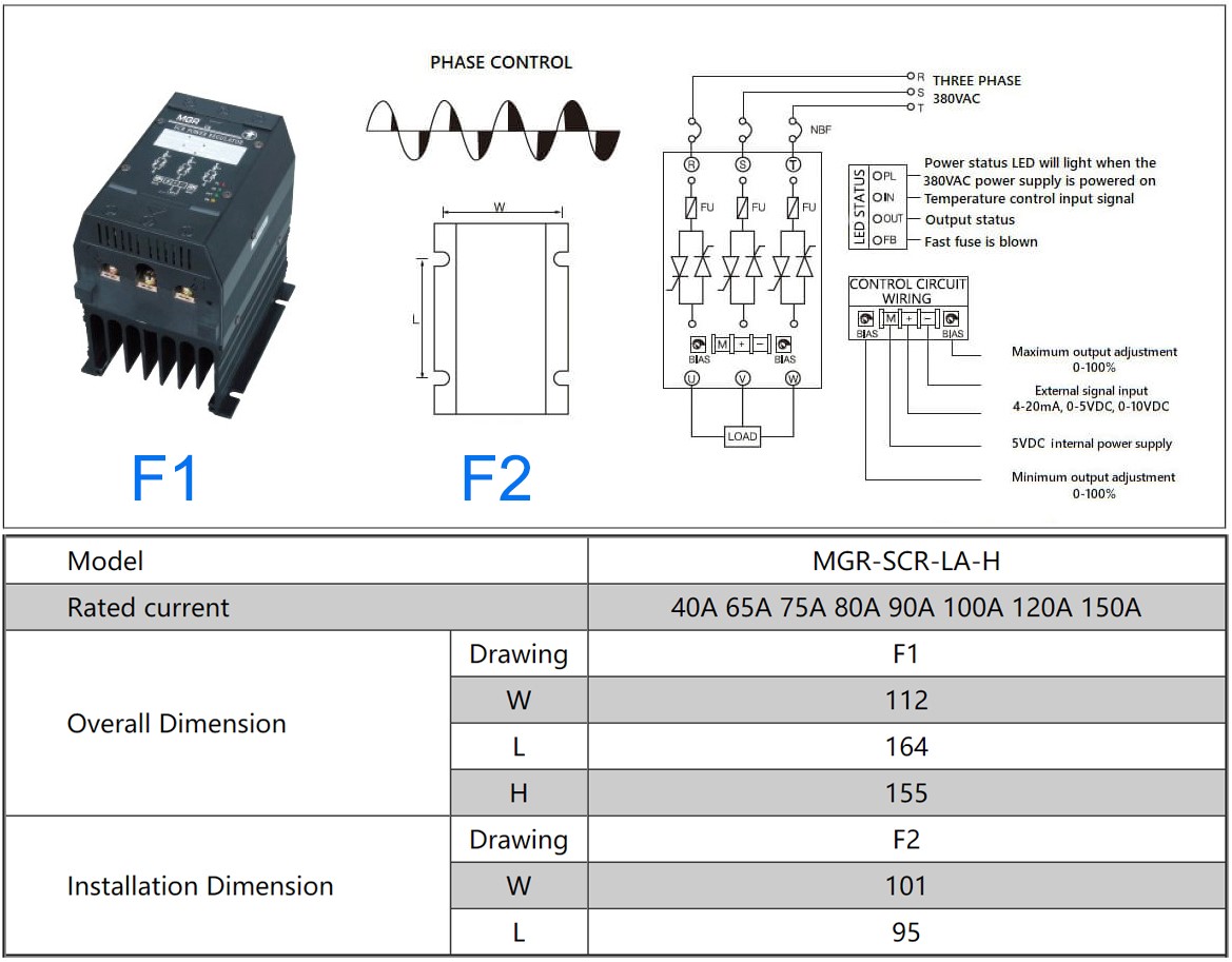 MGR-SCR3_LAH 시리즈 전압 전력 조정기 Professional, L-Power Diagram