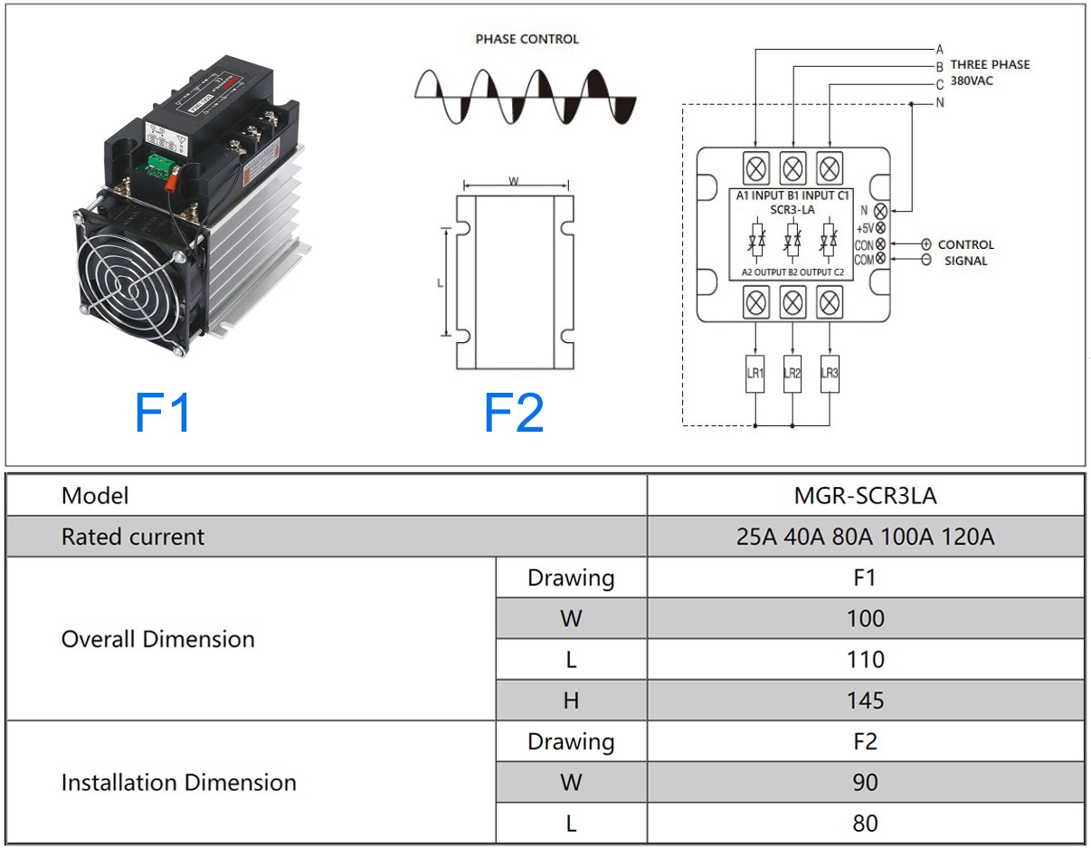 MGR-SCR3_LA 시리즈 전압 전력 조정기 Basic Diagram