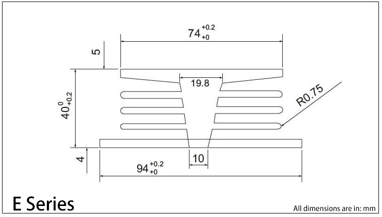 E SERIES HEAT SINK Diagram