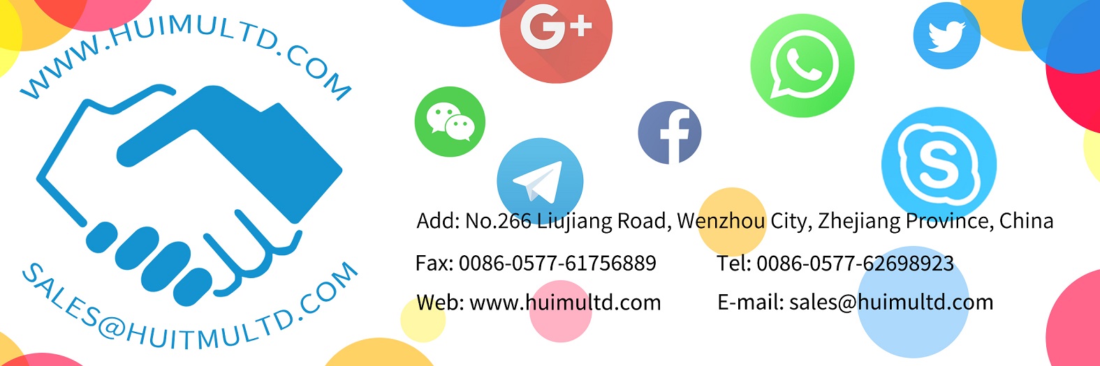 HUIMU Industrial specializes in providing industrial control products (such as Solid State Relays) and solutions, and consists of two companies: HUIMU Trade and MGR. ADD: No.266 Liujiang Road, Wenzhou, Zhejiang, China, E-mail: sales@huimultd.com, WEB: www.huimultd.com, TEL: 0086-‭0577-62698923,‬ FAX:0086-0577-61756889