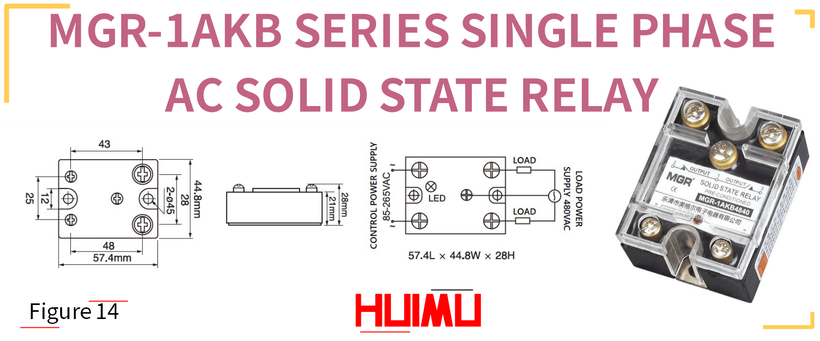 MGR-1AKB SERIES SINGLE PHASE AC SOLID STATE RELAY