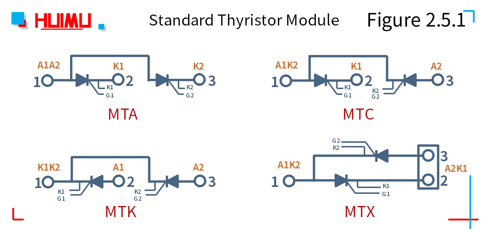 MGR mager standard diode thyristor module citcuit wiring diagram Wiring diagram of standard diode thyristor module