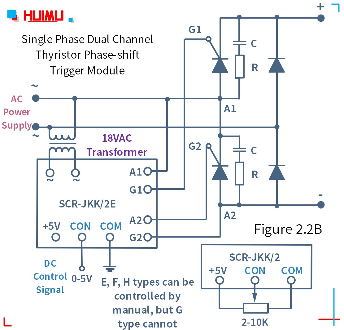 SCR-JKK/2 circuit wiring diagram 2 How to wire MGR mager 단상 듀얼 채널 사이리스터 위상 편이 트리거 모듈 (SCR-JKK/2)? More detail via www.@huimultd.com