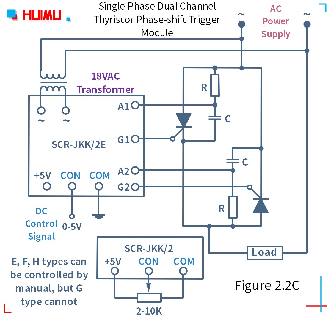 SCR-JKK/2 circuit wiring diagram 3 How to wire MGR mager 단상 듀얼 채널 사이리스터 위상 편이 트리거 모듈 (SCR-JKK/2)? More detail via www.@huimultd.com