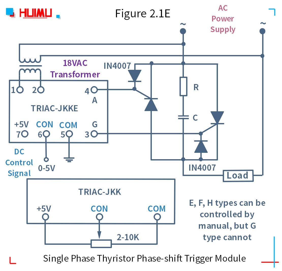 TRAIC-JKK circuit wiring diagram 2│HUIMULTD How to wire MGR mager TRAIC-JKK 단상 사이리스터 위상 편이 트리거 모듈? More detail via www.@huimultd.com